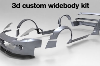 design custom 3d car body kit stl for 3d printing, fender, bumper, spoiler cad