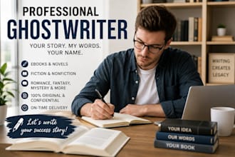 ghostwrite a book,non fiction,fiction,nobel and memior book
