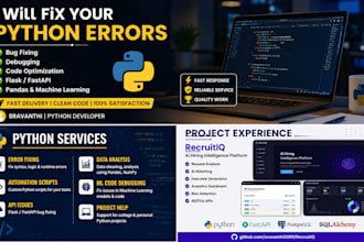 create python projects and fix errors