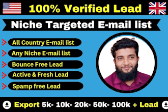 do niche targeted verified email list, b2b google map lead for email marketing