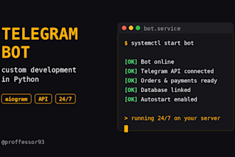 develop a custom telegram bot with python