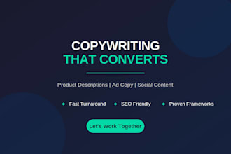 write high converting product descriptions and ad copy