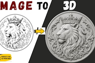 convert 2d images, logo, sketch to stl 3d model for 3d printing