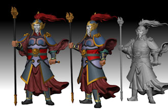 ill make stylized game character for resin 3d printing