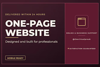 design and build a professional one page website
