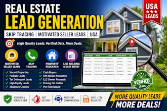 do real estate lead generation, skip tracing, motivated seller and list building