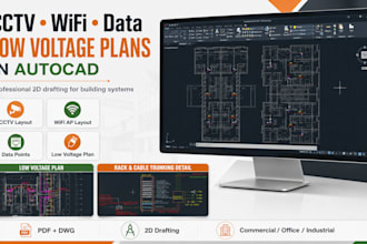 draw cctv, wifi, data and low voltage plans in autocad