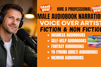 narrate business, self help, fantasy, ya, memoir, horror, and sci fi audiobooks