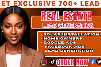 generate real estate leads, homeowners leads, solar installation leads in 24hrs