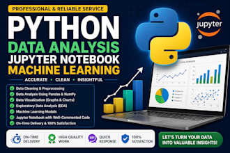 do python , jupyter notebook, data analysis, pandas, numpy and machine learning