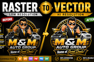 manually vector trace, raster to vector in 24 hours