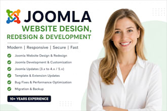 update or upgrade or redesign or design to joomla 4, joomla 5 or joomla 6