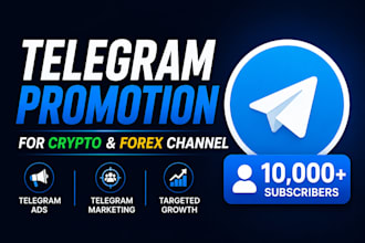telegram promotion, telegram ads and telegram marketing for crypto forex channel
