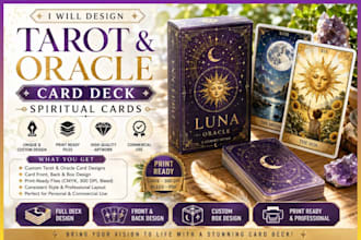 design custom tarot deck, oracle deck, and spiritual card collection