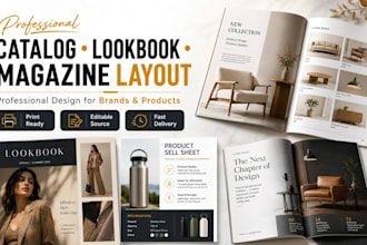 design a professional product catalogue, brochure or magazine