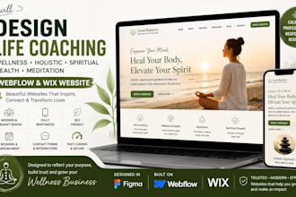 webflow life coaching wellness holistic spiritual health meditation wix website