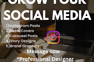 design professional instagram posts reels covers and social media graphics