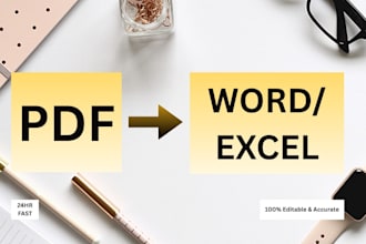 convert PDF to editable word or excel