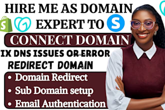 connect domain, fix dns issues, redirect domain and setup email authentication