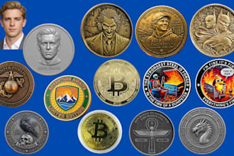 sculpt 3d coin model challenge coin bas relief cnc medallion stl for 3d printing