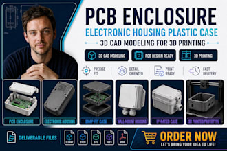 pcb enclosure electronic housing plastic case 3d cad modeling for 3d printing