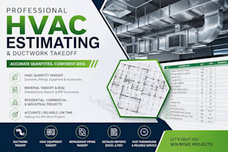 do hvac takeoff, ductwork estimation and material takeoff