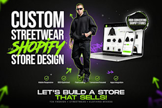 build shopify clothing store, fashion store, clothing brand website shopify y2k