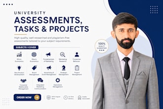 do university assessments, marketing projects, reports and case studies