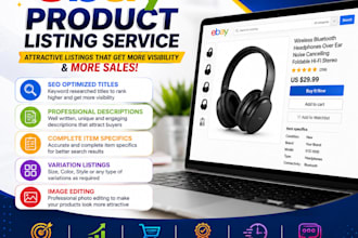 do ebay product listings with SEO and variations