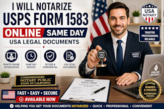 notarize usps form 1583 online available now on the same day USA legal documents