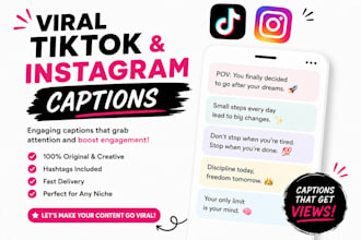 write viral tiktok and instagram captions