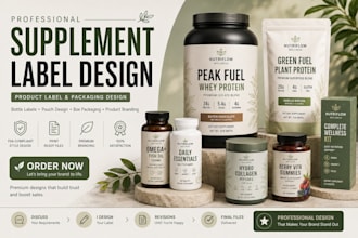 design product label and supplement packaging that sells