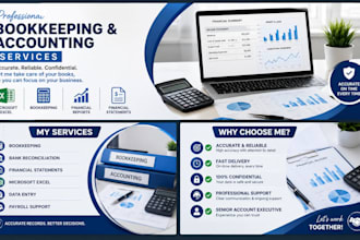 do bookkeeping, accounting, financial statements, qb, excel