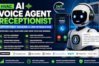 build hvac ai voice agent receptionist appointment booking CRM automation system