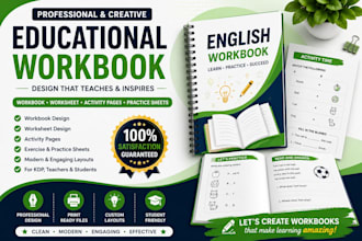 design printable educational workbook, worksheets, activity books for KDP design