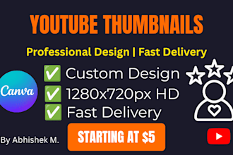 design professional youtube thumbnails in canva