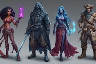 draw custom character illustration and character art