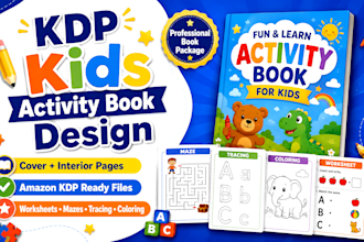 design a complete KDP kids activity book with cover and interior