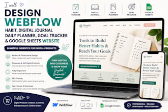 webflow habit digital journal daily planner goal tracker google sheets website