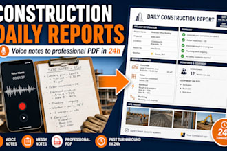 create professional construction daily reports from your site notes
