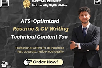 write technical content, resumes, cvs, and articles