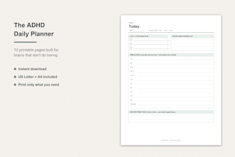 design a custom adhd friendly printable planner for your exact routine