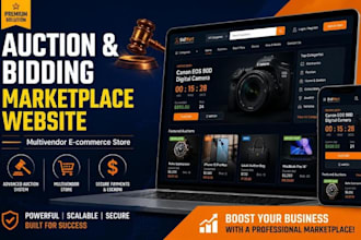build and develop auction bidding marketplace multivendor ecommerce website