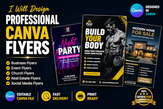 design editable canva flyer, poster, and business marketing materials