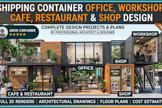 do shipping container office, workshop, cafe, restaurant, shop design