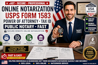 online notarization usps form 1583 power of attorney tax id public notary fast