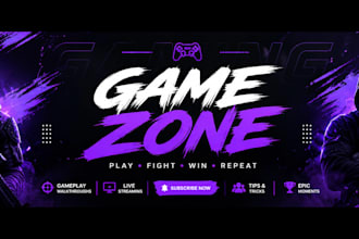 design professional youtube channel banner and art
