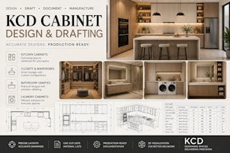 design kitchen cabinet, closets, bathrooms and laundry in kcd with cnc cutlists