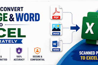 convert scanned PDF, image and word to excel accurately