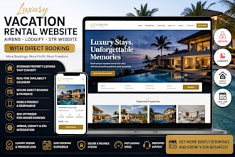luxury vacation rental website airbnb, lodgify str website with direct booking